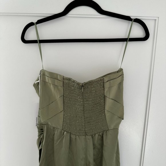 NWT Reformation Barrow Silk Maxi Dress Sz 6 in Artichoke Strapless Wrap - Picture 10 of 12